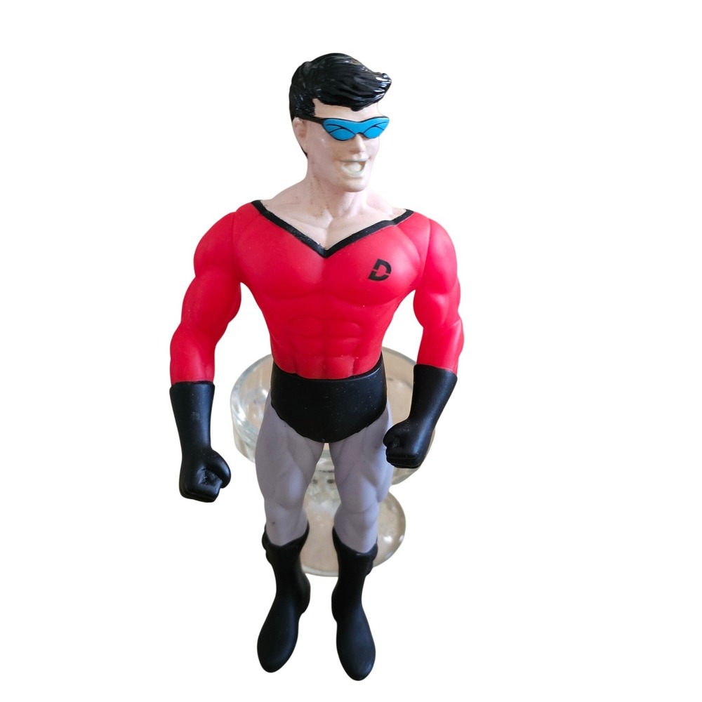 Vintage DC DURO Comics Plastic Man Bendable Action Figure Red Suit Goggles‎ 8.5"